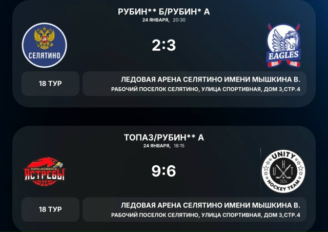 Хоккейные баталии завершились!